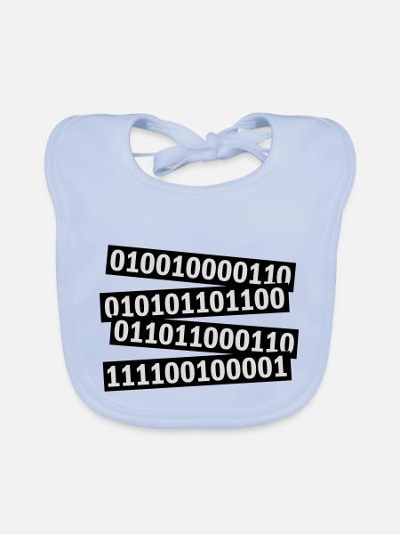 Binär Code Programm Sprache - Baby Bio-Lätzchen - sky Blue - Vorne