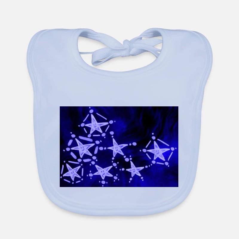 7 BLUE STARS Organic Baby Bibs