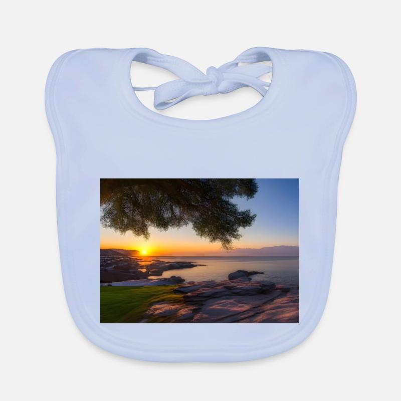 Sunset - The silence by the sea Organic Baby Bibs