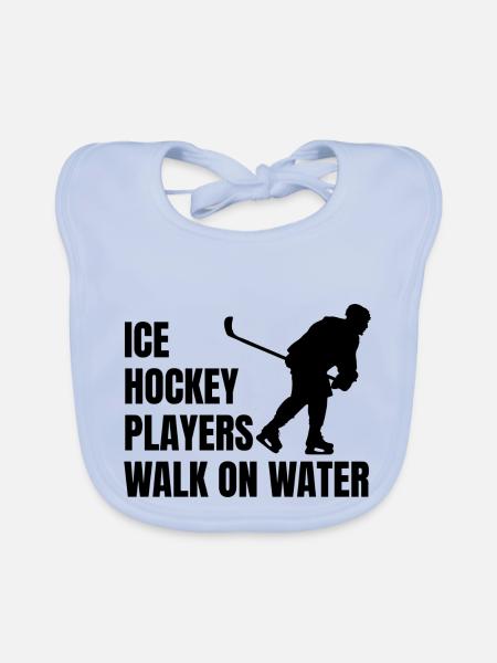 Eishockeyspieler Eishockey Hockeyfan Eishockeyteam - Baby Bio-Lätzchen - sky Blue - Vorne