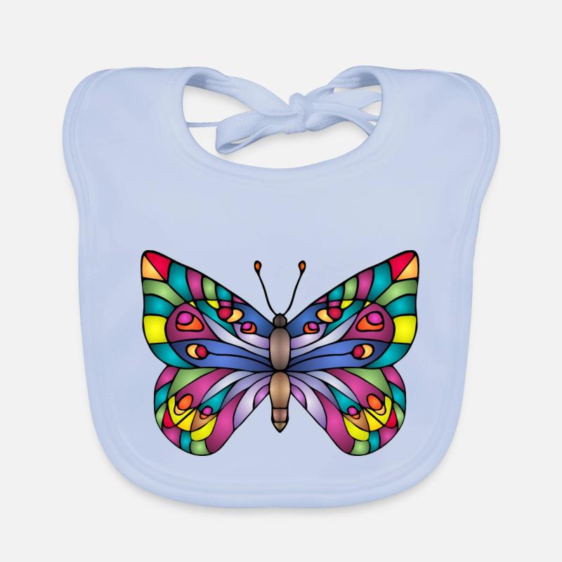 Bunter Schmetterling Baby Bio-Lätzchen