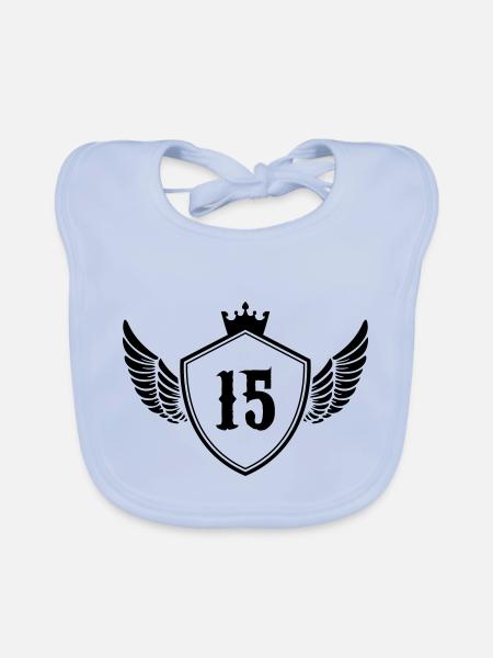 Armoiries 15 - Bavoir bio Bébé - bleu ciel - Devant