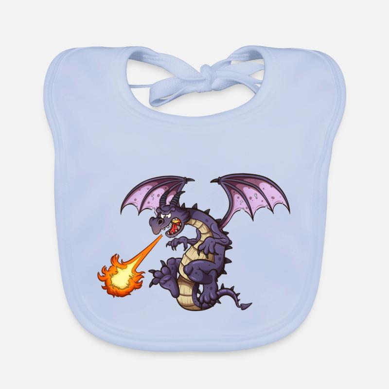 Wütender Drache - Baby Bio-Lätzchen - sky Blue