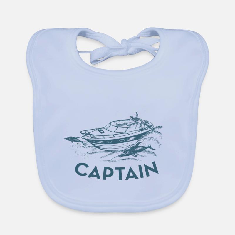 Motorboat Captain Organic Baby Bibs