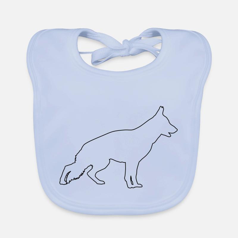 German Shepherd Contours 1 Organic Baby Bibs