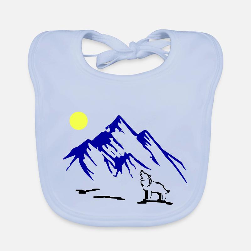 Wolf Full Moon Organic Baby Bibs