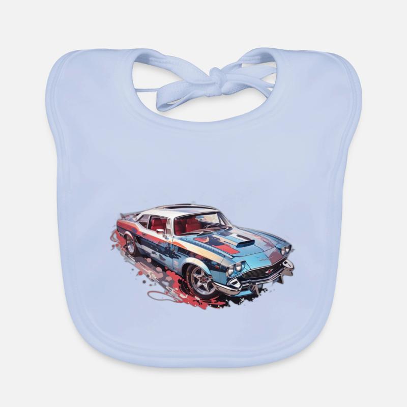 Cooles Auto mit bunten Farben Baby Bio-Lätzchen