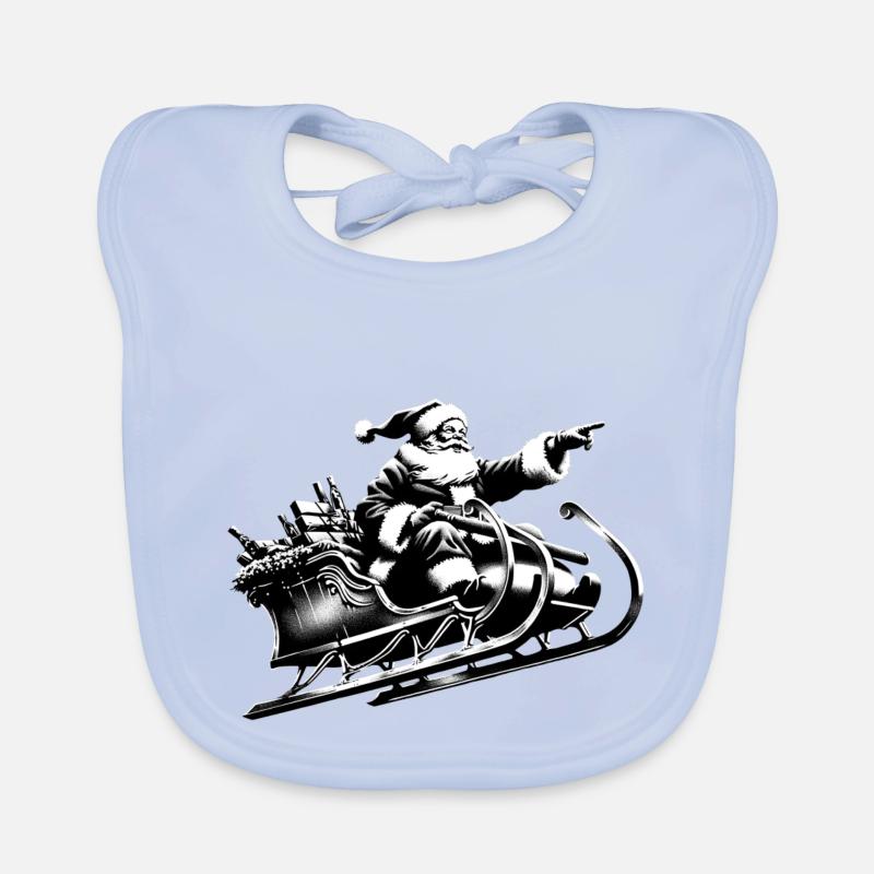 Weihnachtsmann schlittert durch die Lüfte - Baby Bio-Lätzchen - sky Blue