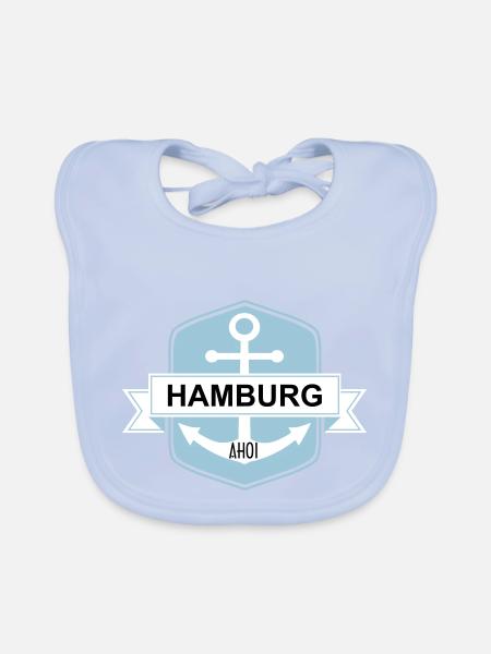 Hamburg Ahoi - Baby Bio-Lätzchen - sky Blue