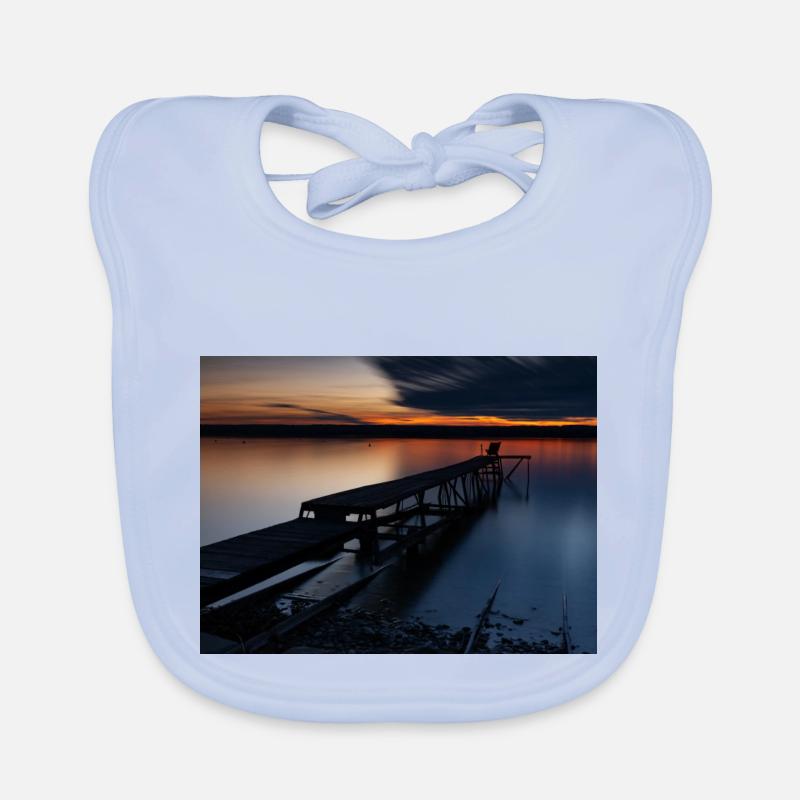 Coucher de soleil au lac Ammersee Bavoir bio Bébé