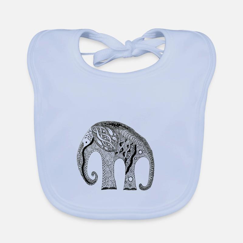 Zentangle éléphant Bavoir bio Bébé