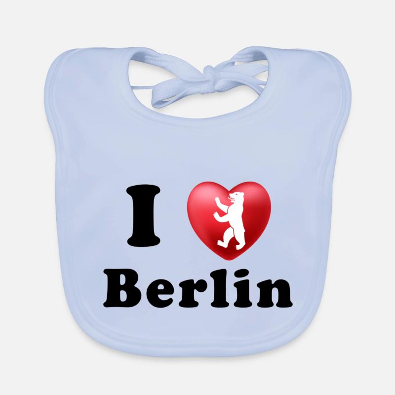 J’ADORE BERLIN - Bavoir bio Bébé - bleu ciel