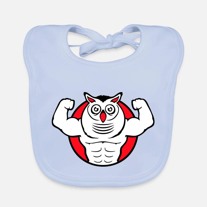 hibou bodybuilder muscles biceps poses gym rat cool Bavoir bio Bébé