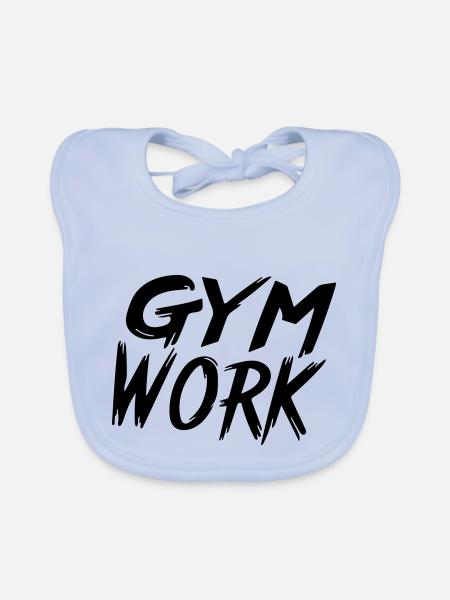Fitnessstudioarbeit - Baby Bio-Lätzchen - sky Blue - Vorne