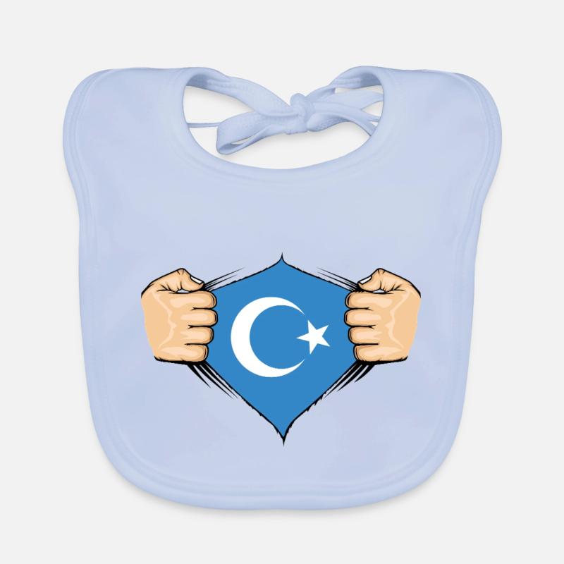 Conception du drapeau ouïghour Bavoir bio Bébé