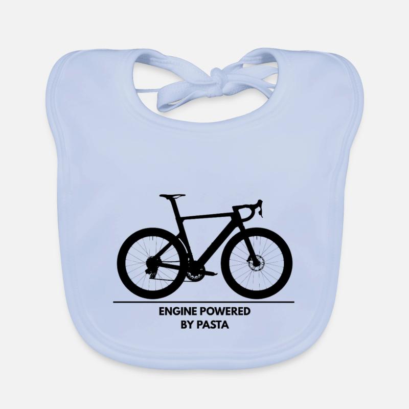 Engine Powered by Pasta – Radfahren Shirt Baby Bio-Lätzchen