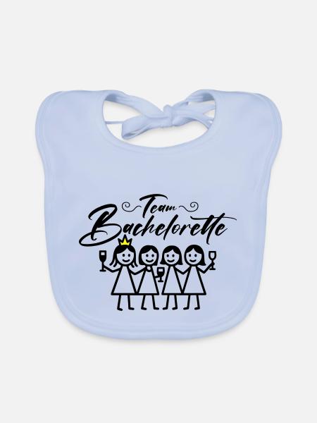 Bachelorette Team Girls - Bavoir bio Bébé - bleu ciel - Devant