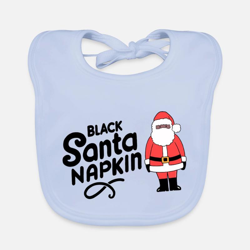 Black Santa Napkin Organic Baby Bibs