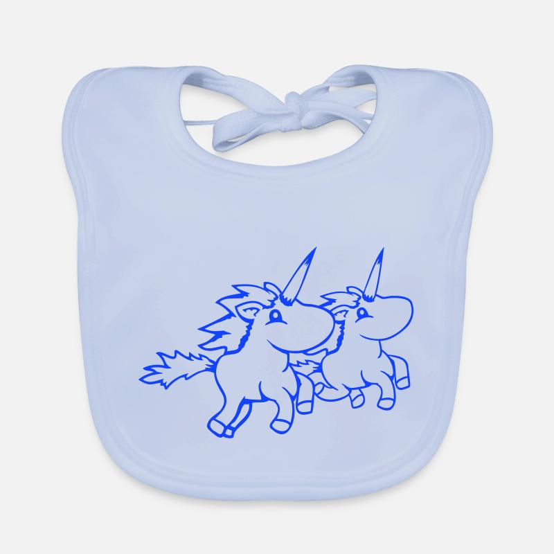 2 Unicorns Team Riding Fast Gallop Joy Crew Bavoir bio Bébé