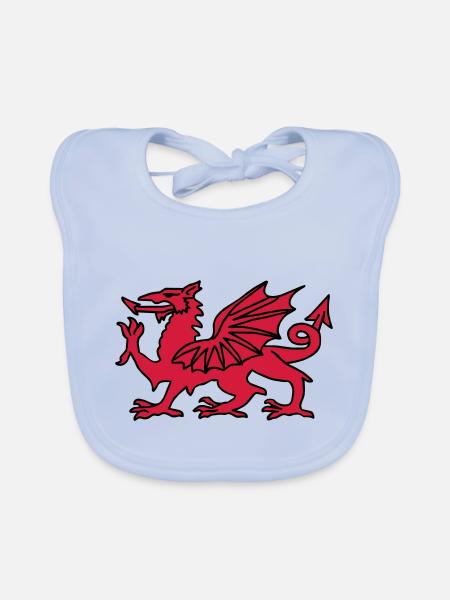 Waliser Drache - Baby Bio-Lätzchen - sky Blue - Vorne