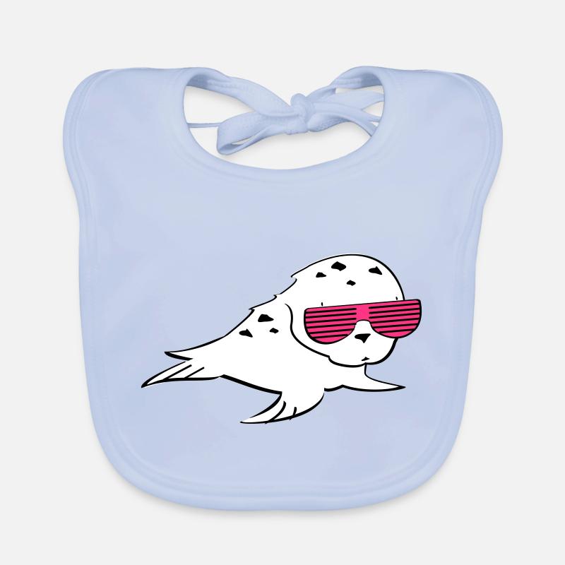 Robbe mit Shutter Shades Baby Bio-Lätzchen