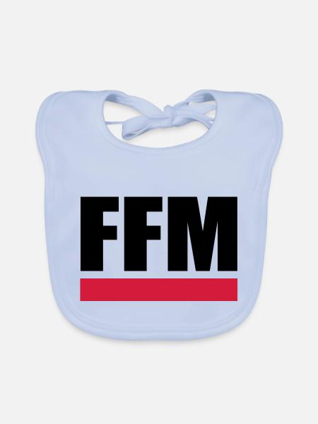FFM - Frankfurt am Main - Baby Bio-Lätzchen - sky Blue - Vorne