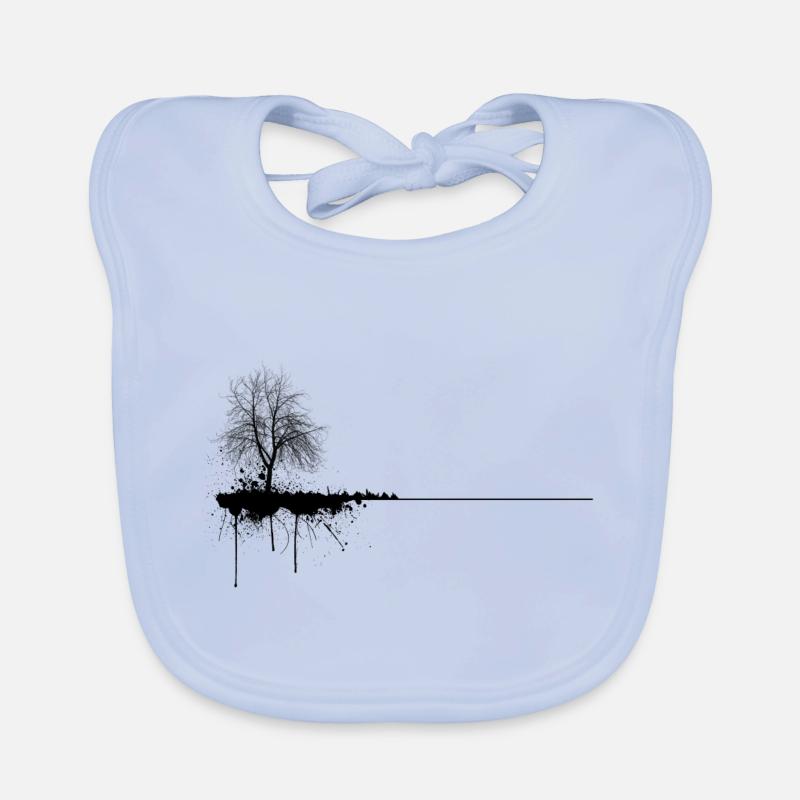 Tinten-Baum - Baby Bio-Lätzchen - sky Blue