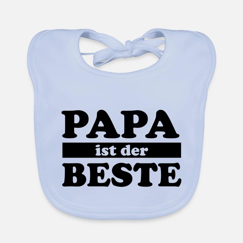 Papa est le meilleur - Bavoir bio Bébé - bleu ciel