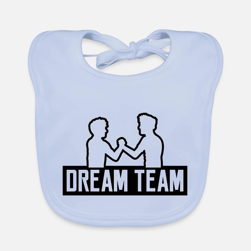 logo dream team 2 freunde team paar brueder handsc Baby Bio-Lätzchen