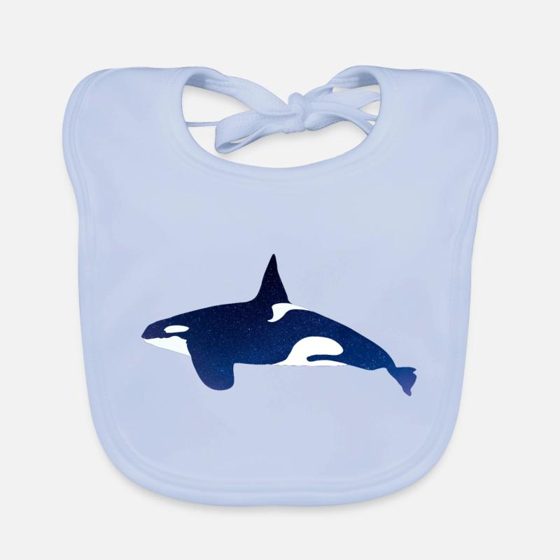 Orca im Nachthimmel Baby Bio-Lätzchen