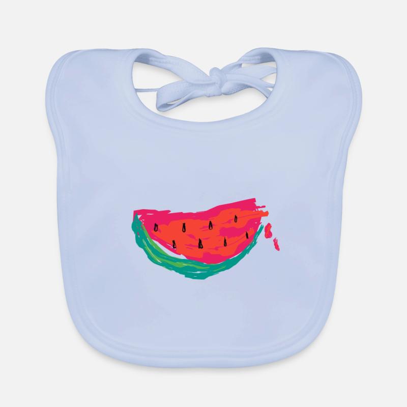 Abstrakte Wassermelone - Baby Bio-Lätzchen - sky Blue