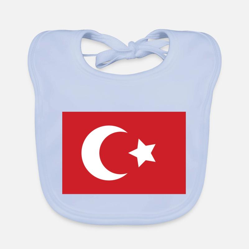 Drapeau de l'Empire ottoman - Bavoir bio Bébé - bleu ciel