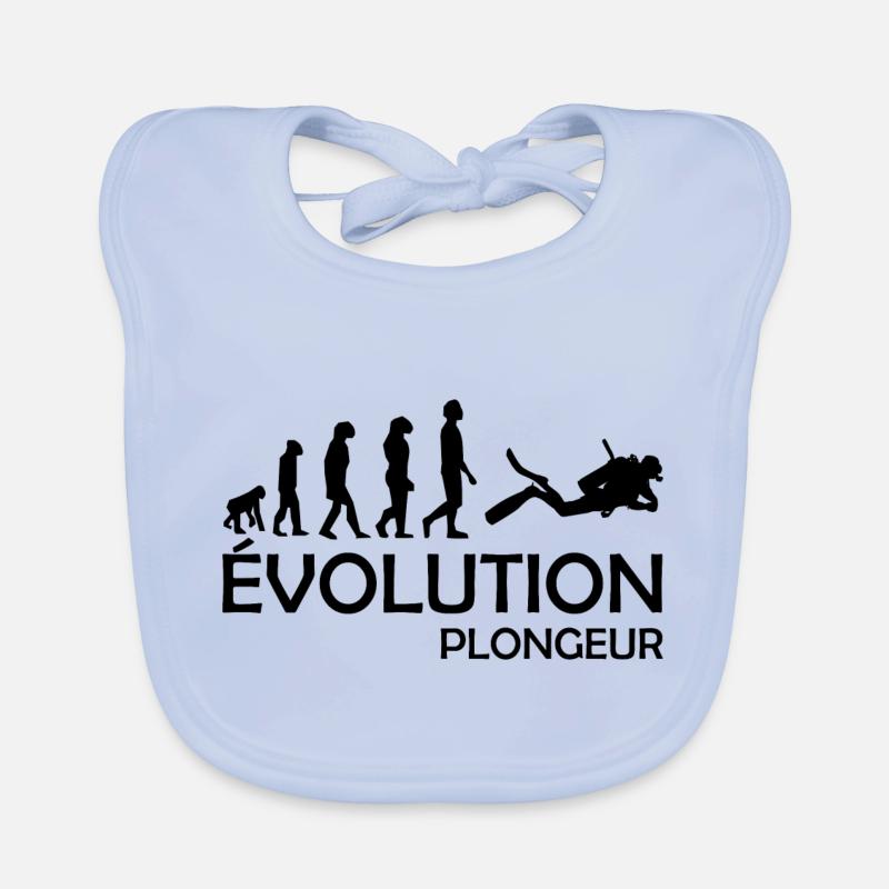 évolution plongeur / humour plongeur Bavoir bio Bébé
