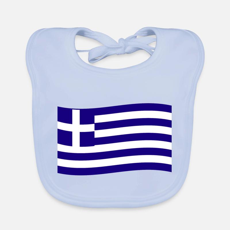 Grèce Drapeau grec Hellas Hellène Bavoir bio Bébé