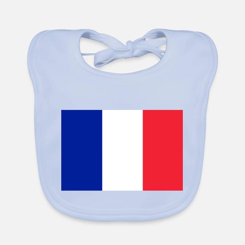 Drapeau français - Bavoir bio Bébé - bleu ciel