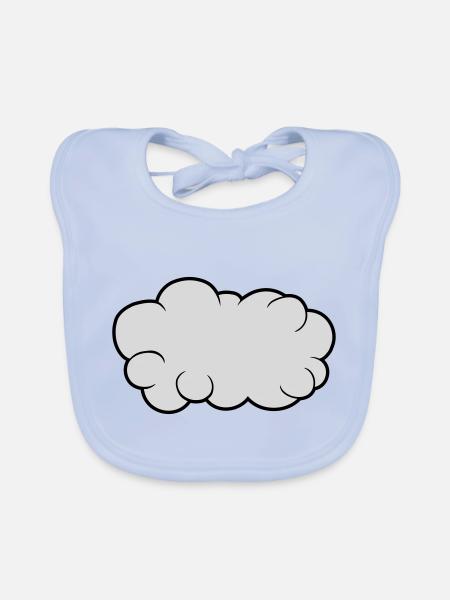 Conception de dessins animés cloud - Bavoir bio Bébé - bleu ciel - Devant