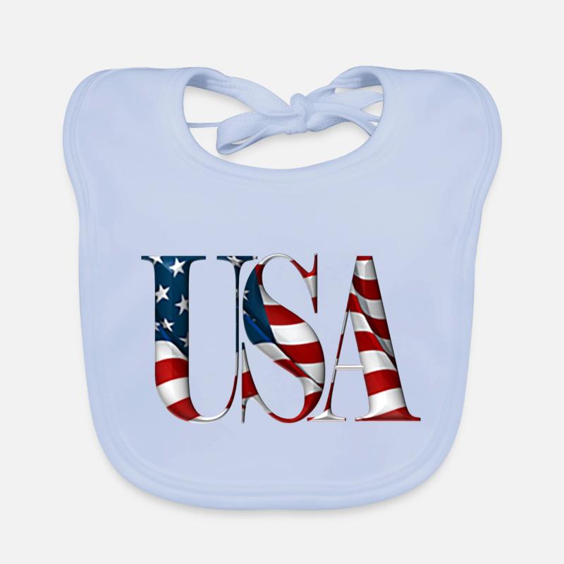 USA Text Organic Baby Bibs