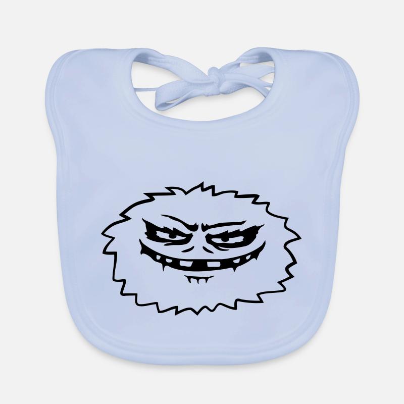 Comic hairy evil monster Organic Baby Bibs