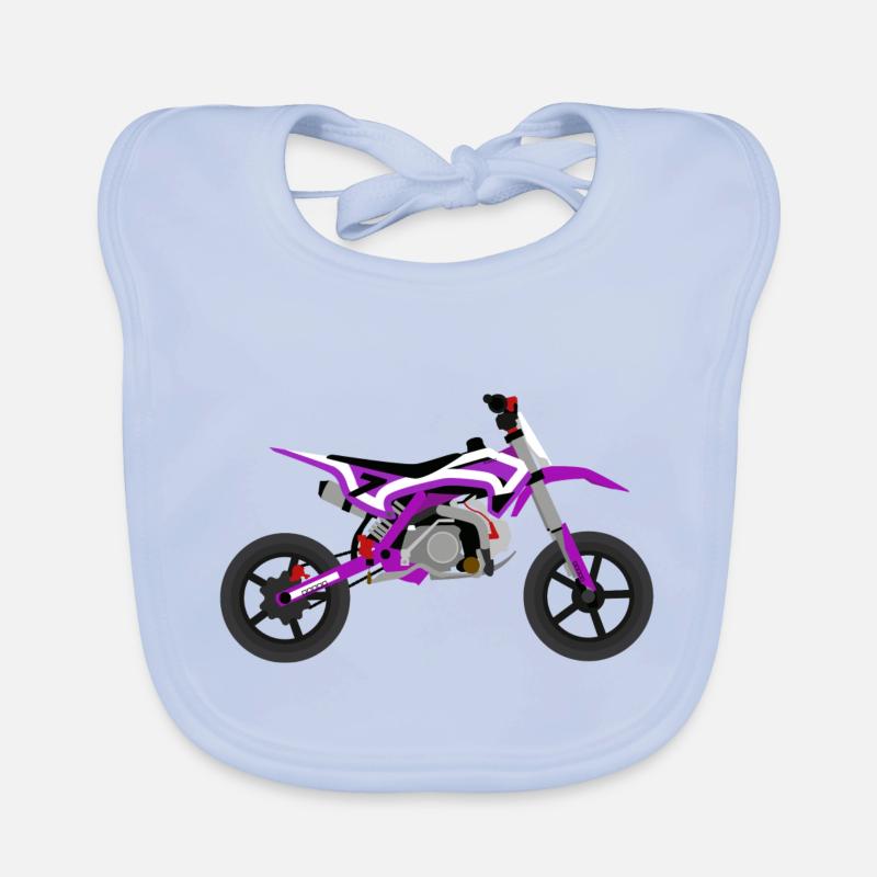 super Moto Violet Blanc Bavoir bio Bébé