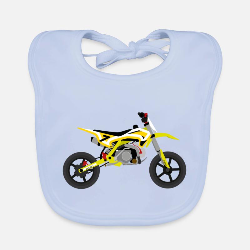 super Moto Jaune Blanc Bavoir bio Bébé