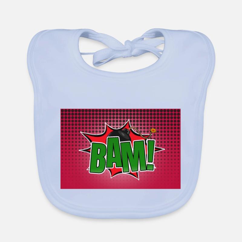 Bam! Lettrage graffiti de style bande dessinée Bavoir bio Bébé