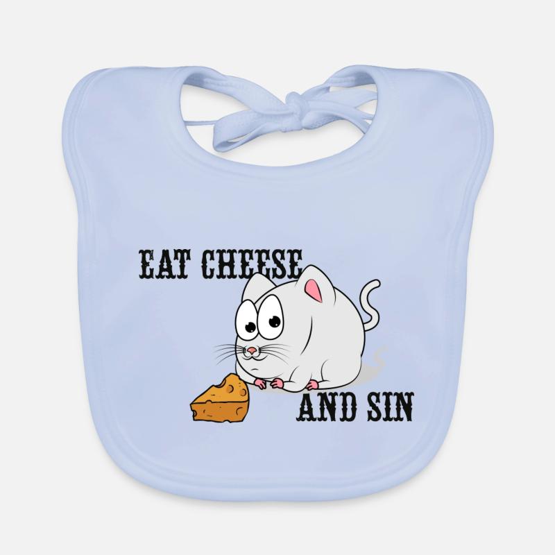 Eat Cheese And Sin Organic Baby Bibs