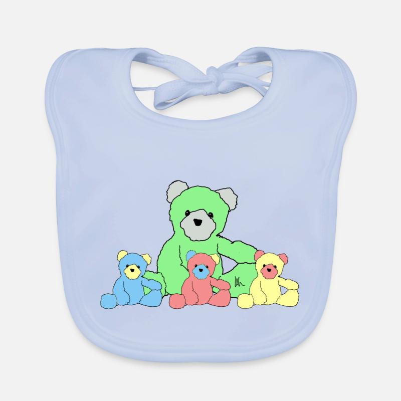 Teddy - Baby Bio-Lätzchen - sky Blue