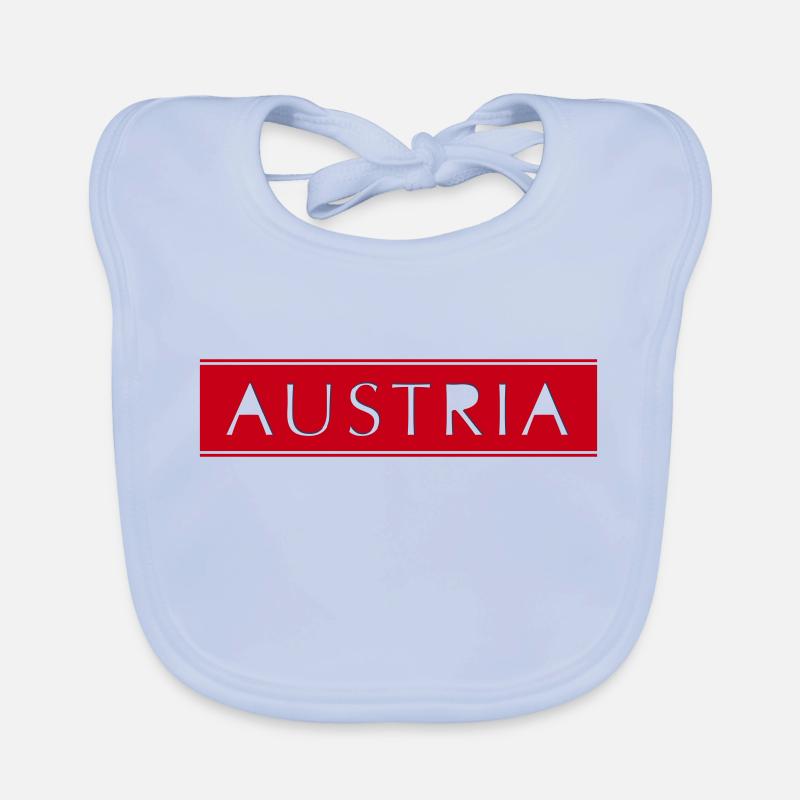 AUTRICHE lettré perforé - Bavoir bio Bébé - bleu ciel