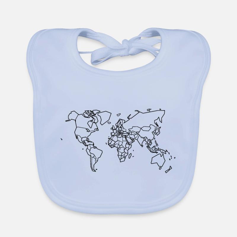 World map Organic Baby Bibs