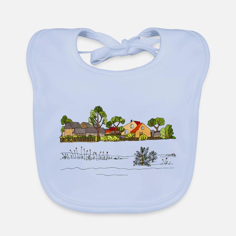 Rural landscape Organic Baby Bibs