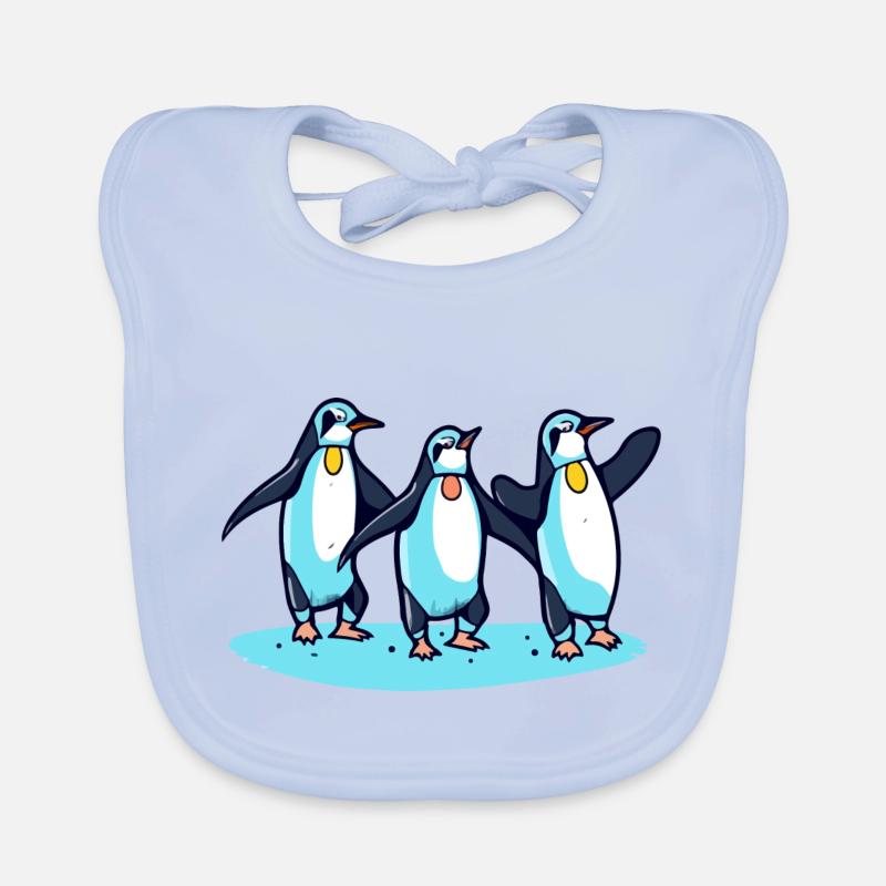 Pinguine feiern Baby Bio-Lätzchen