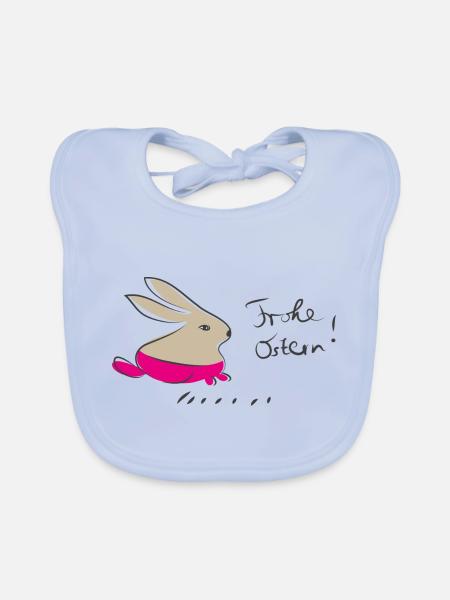 frohe ostern - Baby Bio-Lätzchen - sky Blue - Vorne