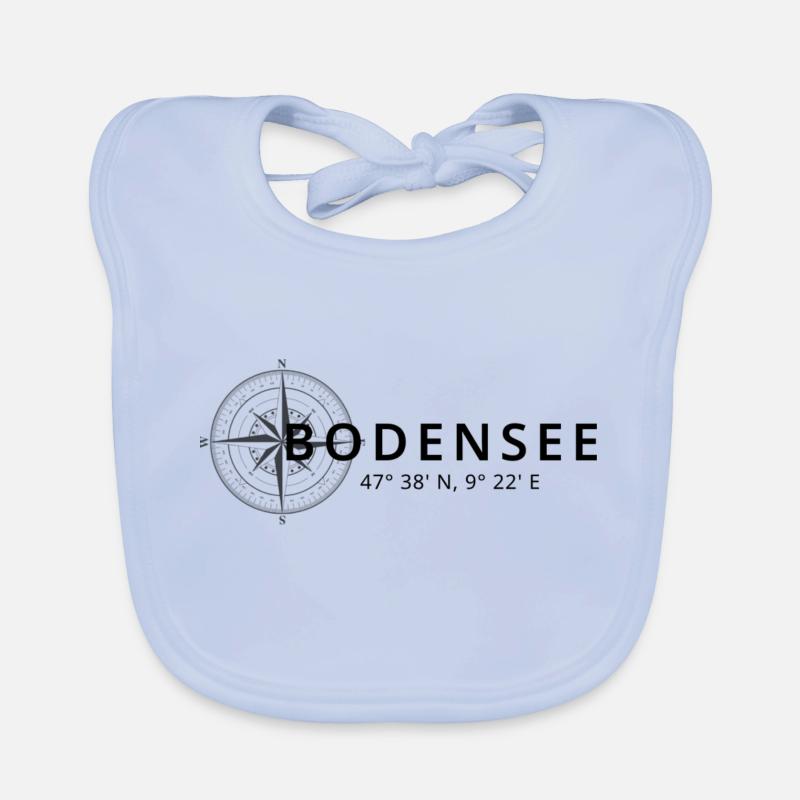 Bodensee Kompass Design - Baby Bio-Lätzchen - sky Blue