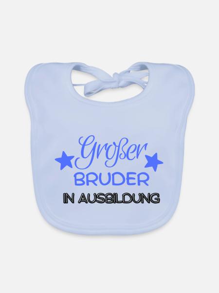Großer Bruder in Ausbildung - Baby Bio-Lätzchen - sky Blue - Vorne